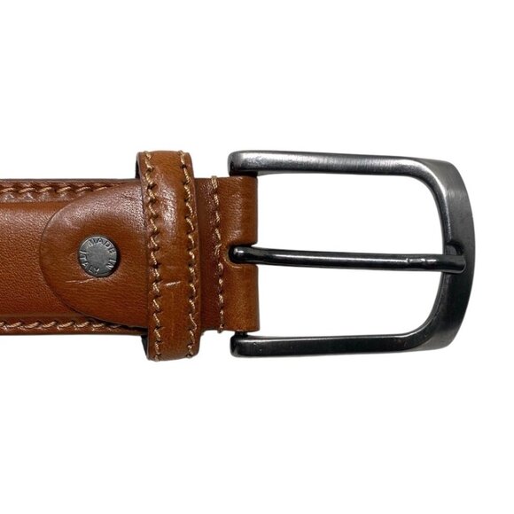 Mens‎ Tan Genuine Leather Belt Made in Italy Size 110/115 US 42 - 44 Business - Picture 3 of 8